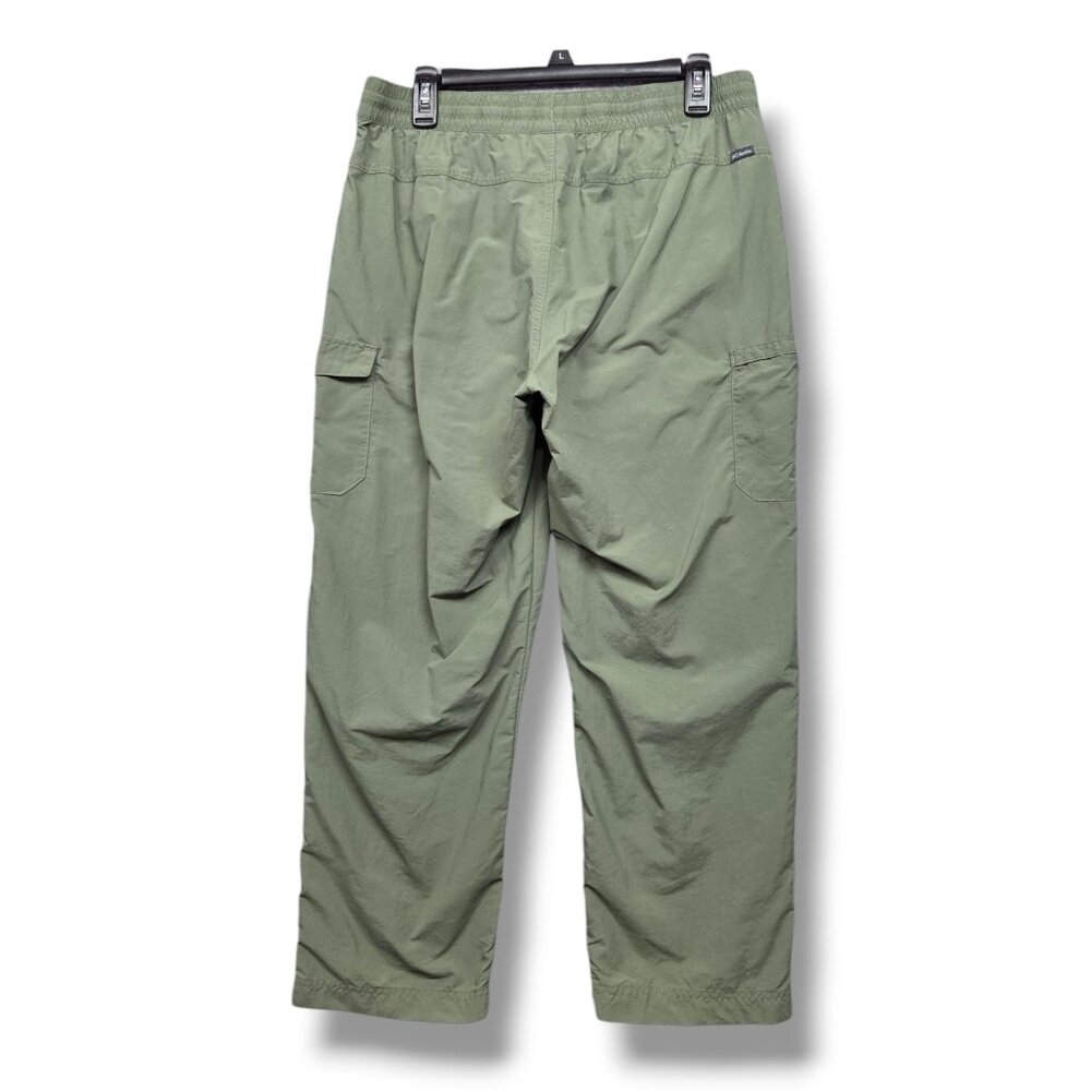 Columbia Windbreaker Cargo Pants Womens Large Cropped Hiking Green - Picture 7 of 12
